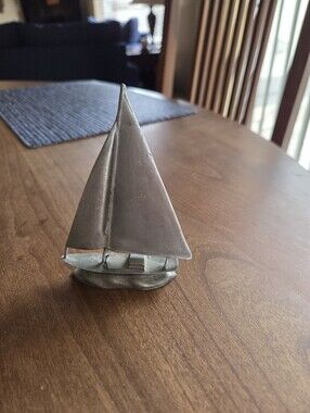 Vintage 80s Rawcliffe Pewter Sailboat
